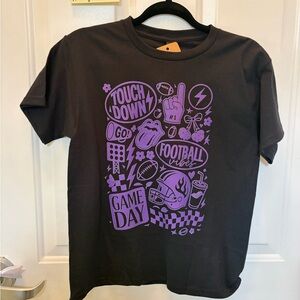 Gildan Kids Football Vibes T-Shirt - Black and Purple